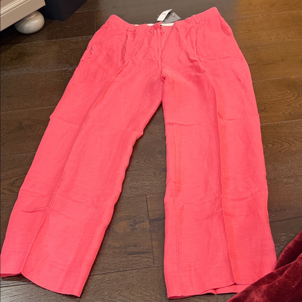 NWT! J. Crew Straight-leg essential pant in Chelsea linen-cupro blend - Size 14